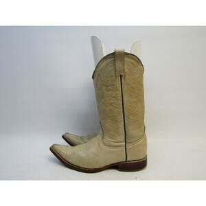 Custom Hand Made Mens Size 8.5 D Tan Leather Pointed Toe Cowboy Western Boots